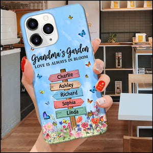Grandma Mom's Garden Butterfly Kids, Love Is Always In Bloom Personalized Phone Case