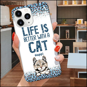 Life is better with cats Personalized Phone case