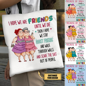 Personalized Old Friends Sisters Tote Bag