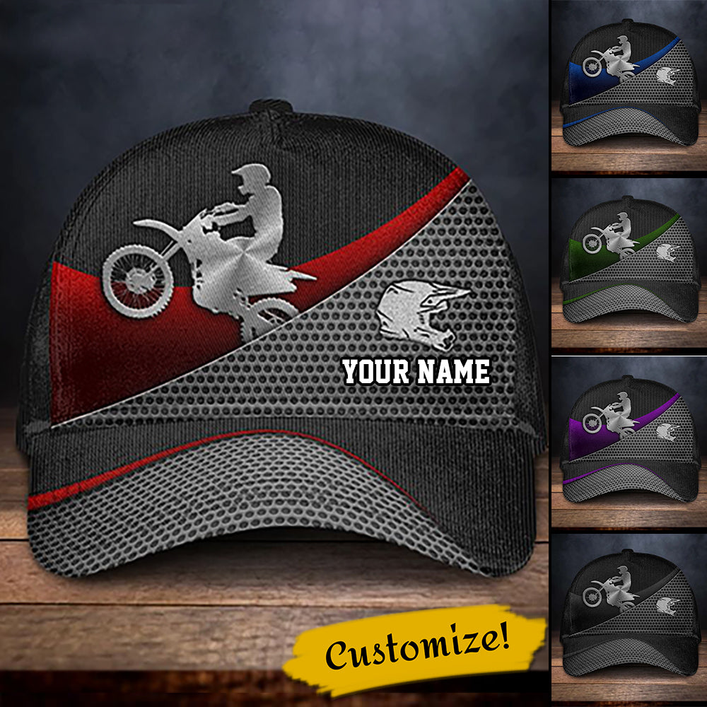 Personalized Dirtbike MetalMulticolor Classic Cap