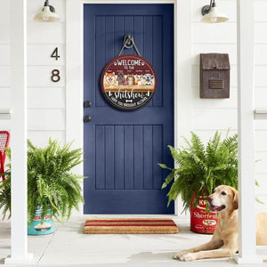 Welcome to the Shitshow - Personalized Cat and Dog New Year Door Sign