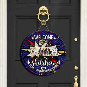 Welcome to the Shitshow - Personalized Cat and Dog Pop-Art Door Sign