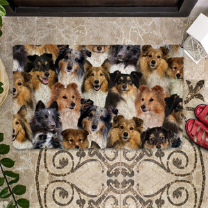 A Bunch Of Shetland Sheepdogs/Shelties Doormat