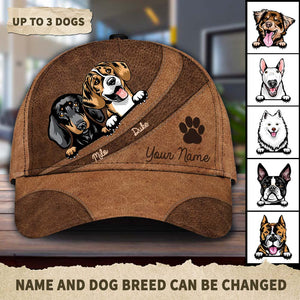 Dog Brown Curves And Paw Personalized Classic Cap, Personalized Gift for Dog Lovers, Dog Dad, Dog Mom - CP035PS07