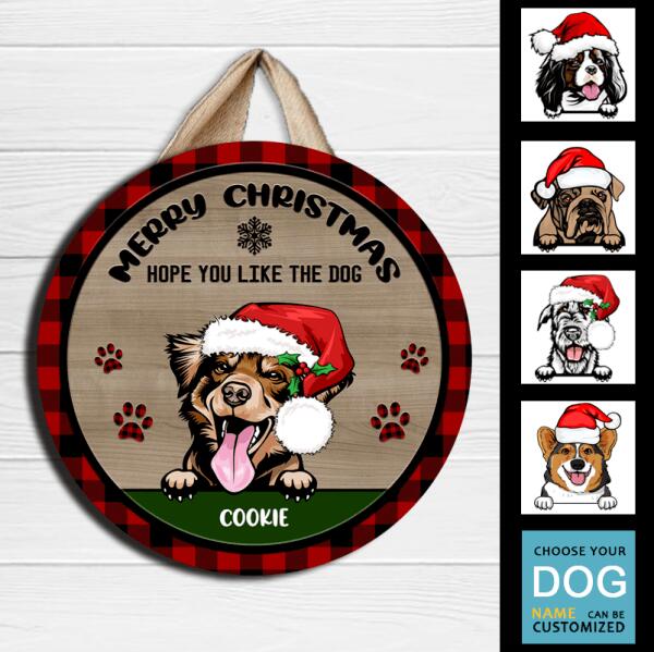 Merry Christmas,Hope You Like the Dog -Personalized Pet Door Sign