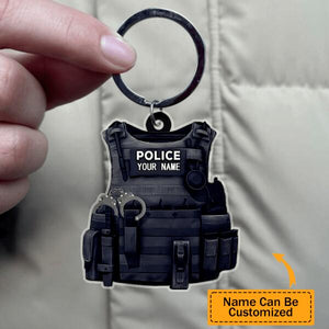 Personalized Police Uniform Custom Name Keychain