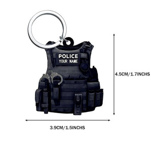 Personalized Police Uniform Custom Name Keychain