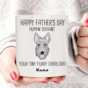 Happy Father‘s Day Human Servant Dog Head Outline Personalized Mug
