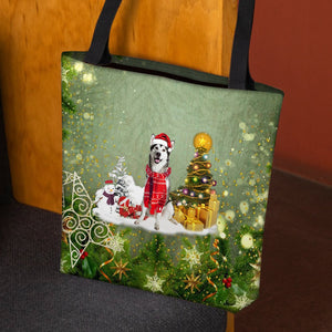 Alaskan Malamute Merry Christmas Tote Bag