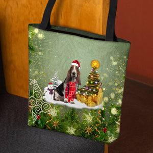 Basset Hound Merry Christmas Tote Bag