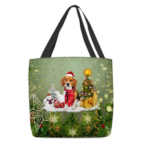 Beagle Merry Christmas Tote Bag