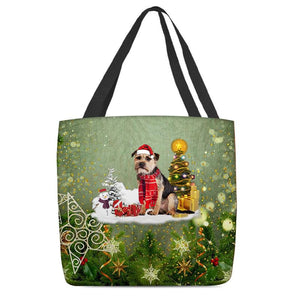 Border Terrier Merry Christmas Tote Bag