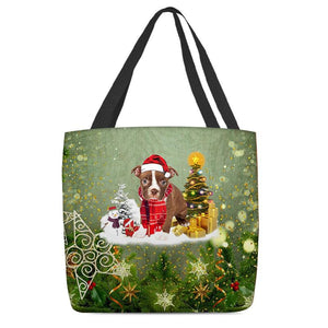 Boston Terrier Merry Christmas Tote Bag