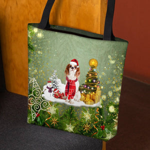 Cavalier King Charles Spaniel Merry Christmas Tote Bag