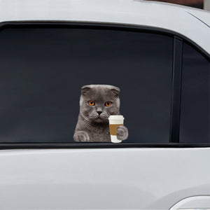 Good Morning - Scottish Fold Cat Car/ Door/ Fridge/ Laptop Sticker V1