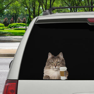 Good Morning - Siberian Cat Car/ Door/ Fridge/ Laptop Sticker V1