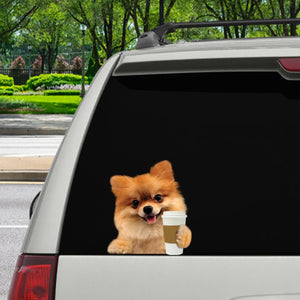 Good Morning - Pomeranian Car/ Door/ Fridge/ Laptop Sticker V1