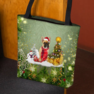 French Bulldog  Merry Christmas Tote Bag