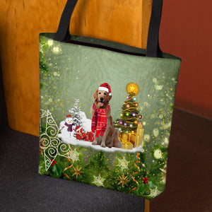 Golden Retriever 02Merry Christmas Tote Bag