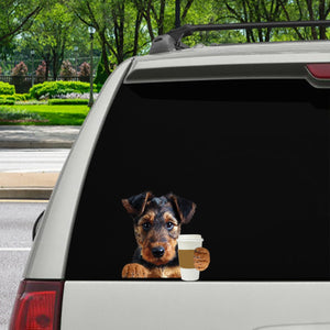 Good Morning - Airedale Terrier Car/ Door/ Fridge/ Laptop Sticker V1