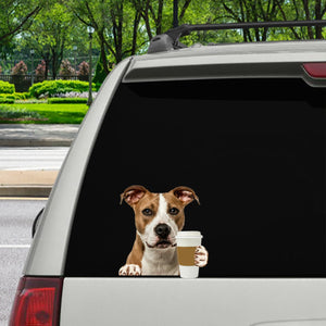 Good Morning - American Staffordshire Terrier Car/ Door/ Fridge/ Laptop Sticker V2