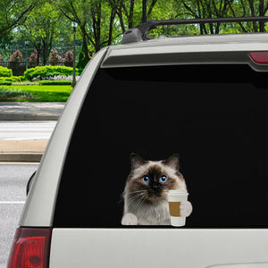 Good Morning - Birman Cat Car/ Door/ Fridge/ Laptop Sticker V1
