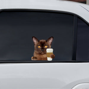 Good Morning - Burmese Cat Car/ Door/ Fridge/ Laptop Sticker V1