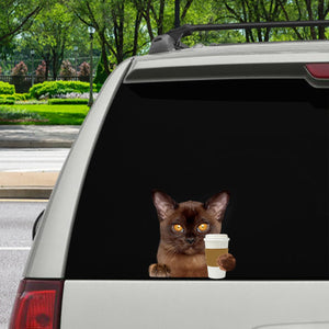 Good Morning - Burmese Cat Car/ Door/ Fridge/ Laptop Sticker V1