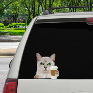Good Morning - Burmilla Cat Car/ Door/ Fridge/ Laptop Sticker V1