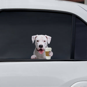 Good Morning - Dogo Argentino Car/ Door/ Fridge/ Laptop Sticker V1