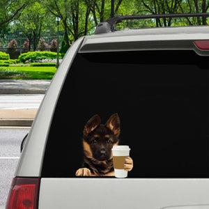 Good Morning - German Shepherd Car/ Door/ Fridge/ Laptop Sticker V3