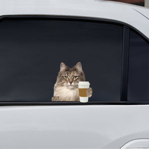 Good Morning - Norwegian Forest Cat Car/ Door/ Fridge/ Laptop Sticker V1