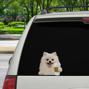 Good Morning - Pomeranian Car/ Door/ Fridge/ Laptop Sticker V3
