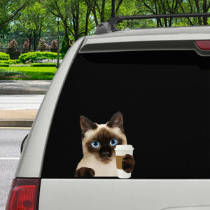Good Morning - Siamese Cat Car/ Door/ Fridge/ Laptop Sticker V1