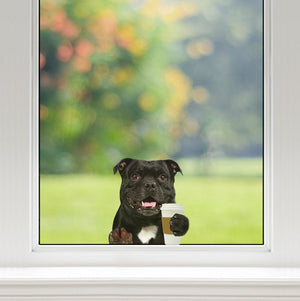 Good Morning - Staffordshire Bull Terrier Car/ Door/ Fridge/ Laptop Sticker V1