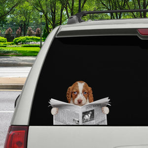 Have You Read The News Today - Brittany Spaniel Car/ Door/ Fridge/ Laptop Sticker V1