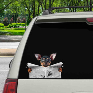Have You Read The News Today - English Toy Terrier Car/ Door/ Fridge/ Laptop Sticker V1