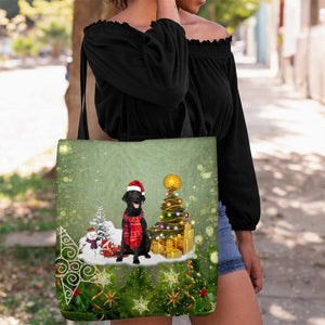 Black Labrador Retriever Merry Christmas Tote Bag