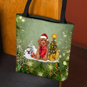 Poodle 03Merry Christmas Tote Bag