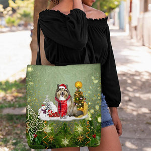 Rough Collie Merry Christmas Tote Bag