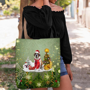 Saint Bernard Merry Christmas Tote Bag