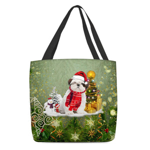 Shih Tzu Merry Christmas Tote Bag