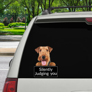 Silently Judging You - Airedale Terrier Car/ Door/ Fridge/ Laptop Sticker V1
