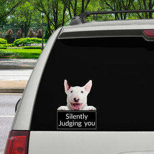 Silently Judging You - Bull Terrier Car/ Door/ Fridge/ Laptop Sticker V1