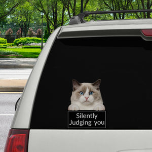 Silently Judging You - Ragdoll Cat Car/ Door/ Fridge/ Laptop Sticker V1