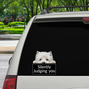 Silently Judging You - West Highland White Terrier Car/ Door/ Fridge/ Laptop Sticker V1