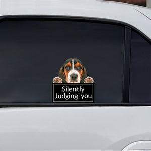 Silently Judging You - Basset Hound Car/ Door/ Fridge/ Laptop Sticker V2