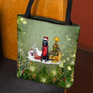 black German shepherd Merry Christmas Tote Bag