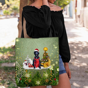black poodle Merry Christmas Tote Bag