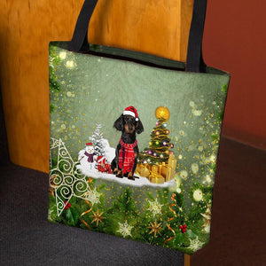 dachshund  Merry Christmas Tote Bag